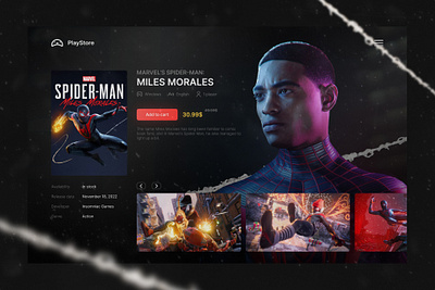 Spider Man - Store page design graphic design typography ui ux web design