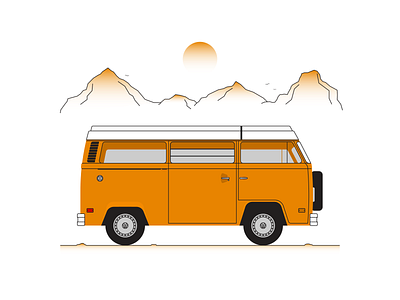 70s Van Life 70svan illustraion illustration illustration art illustration digital illustrations seattle vanlife volkswagenvan