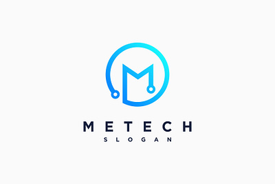 Letter M Tech Logo alphabet branding circuit connect design digital electronic graphic design illustration initial letter letter m logo logo design m monogram network tech technology vector