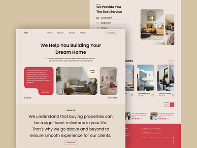 Way: The Real Estate Website UI Design figma landing page logo real estate ui