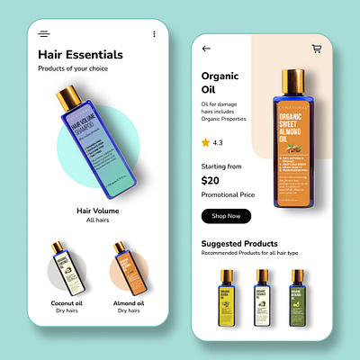 Hair Essential Oil App Design-UIdesignz app branding dashboard design graphic design illustration logo mobile app design ui ux