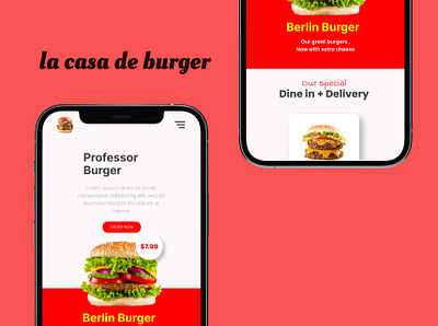 La Casa de Burger app branding design illustration logo mobile design ui ux