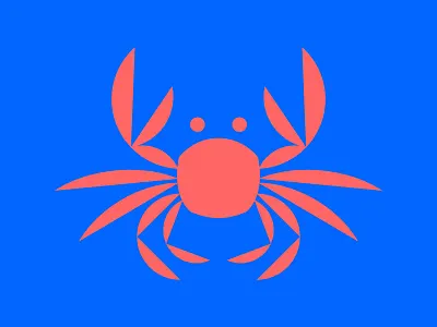 Crabby Nature 2.0 abstract blue brand branding coral crab identity illustration logo ocean orange sea water