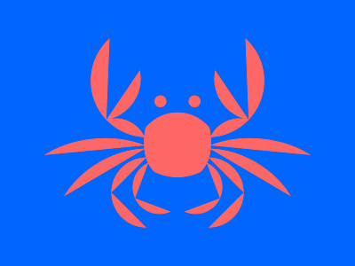 Crabby Nature 2.0 abstract blue brand branding coral crab identity illustration logo ocean orange sea water