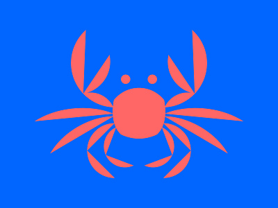 Crabby Nature 2.0 abstract blue brand branding coral crab identity illustration logo ocean orange sea water