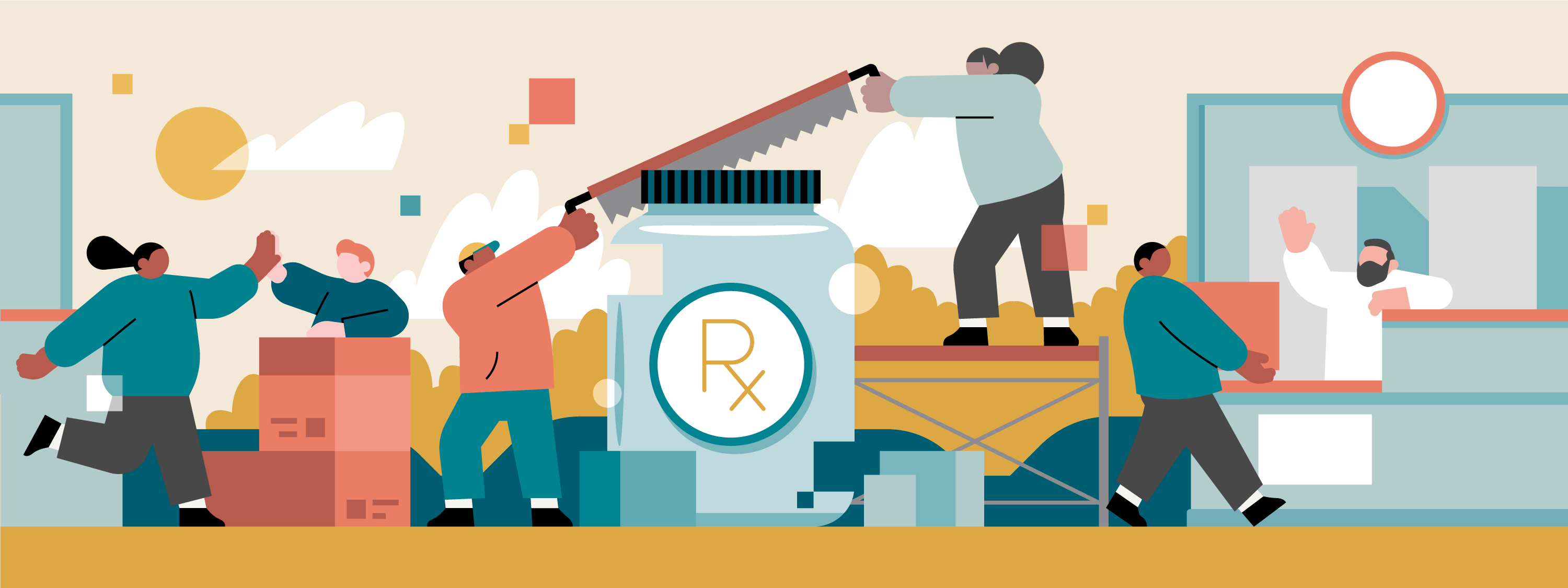 Big Pharma character digital editorial folioart header illustration nick slater vector website