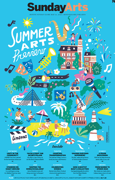 Summer Arts antoine corbineau arts digital editorial festival folioart illustration magazine cover summer