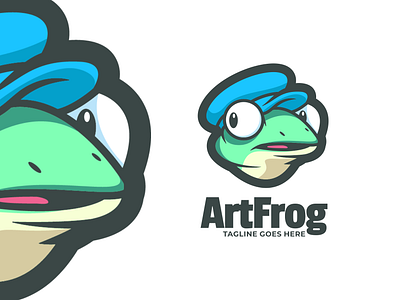 Art Frog animal branding cute mascot design graphic design illustration logo ui vector