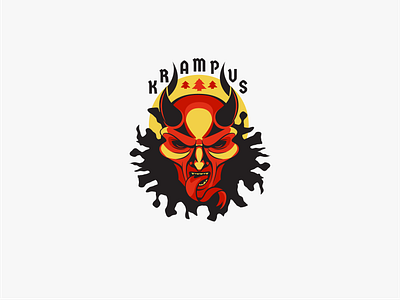 Krampus logo mythology vector