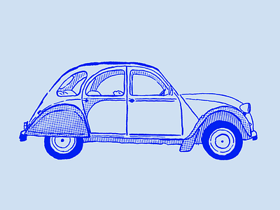 The Citroën 2CV car citroen cute icon illustration vehicle