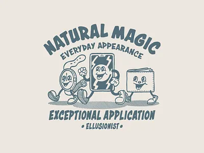 Natural Magic Illustration 1950 branding cartoon hand drawn hand lettering illustration logo retro typography vintage