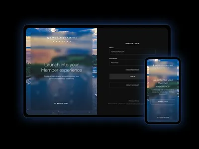 Safe Harbor Member Design agency dashboard design form graphic design login member menu profile ui ux