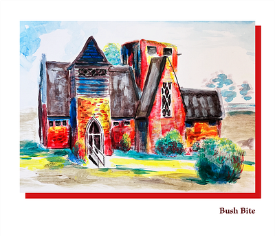 Bush Bite house or church illustration red