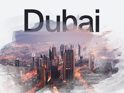 Dubai cityscape with watercolor / aquarelle effect aquarelle architecture brushes buildings business cityscape design dubai illustration paint photo photoshop print skyscraper typo typography uae united arab emirates unsplash watercolor