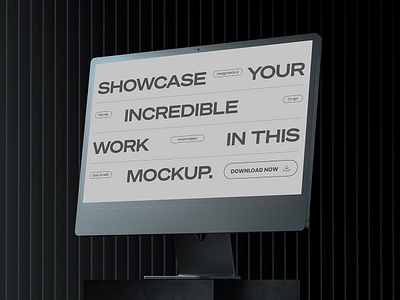 Free iMac 24" Mockups 3d device imac imac mockup mock up mockup mockups psd ui