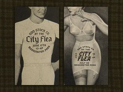 Vintage Flea Flyers antique event flea flea market flyer illustration instagram photography retro story type underwear vintage