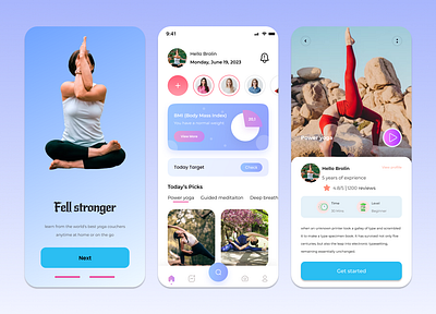 Workout and Online Fitness Yoga and mobile app app body bodybuilding design health iphone app luxury mobile app developer mobile design online fitness web app product relax ui ux workout yoga home workout yoga application yoga pose