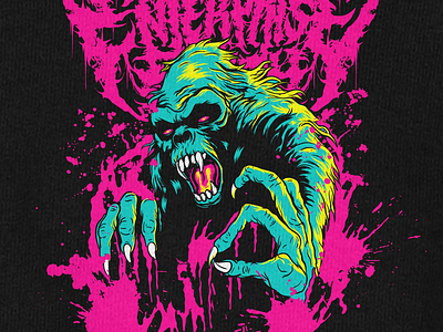 T shirt Illustration- Sasquatch band deathcore graphic. horror illustration metalband metalcore vector