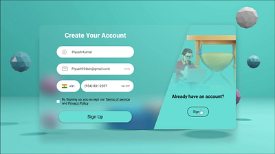 Sign In and Sign Up Page By Piyush 3d animation branding graphic design logo motion graphics ui ux