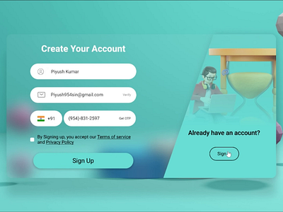 Sign In and Sign Up Page By Piyush 3d animation branding graphic design logo motion graphics ui ux