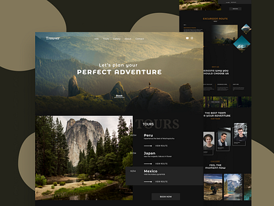 TROUVER | Landing page booking branding dailyui design landing page travel ui uidesign uiux design
