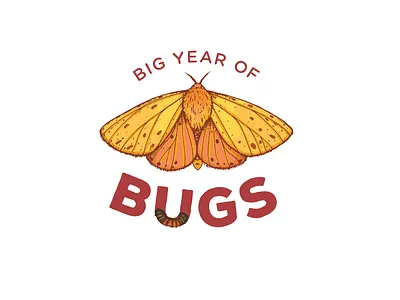 Big Year of Bugs Logo bug bugs caterpillar isabella tiger moth logo moth woolly bear caterpillar
