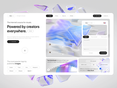 MetaStock - Creators Platform 3d blogger content creator creator dashboard design interface landing page media modern design pexels photo product saas startup stock tiktok ui ux video website design