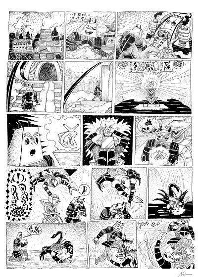 "Spontaneous comic" (page 1) art bd black and white color pencil comic design draw dream fantasy graphic design illustration scifi underground water ink