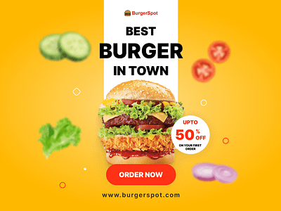 BurgerSpot - Poster Design app banner branding design poster ui