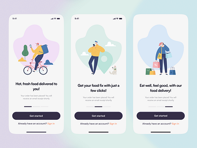 Food Delivery Onboading branding design dribbble best shot figma food delivery graphic design illustration logo onboarding ui ux