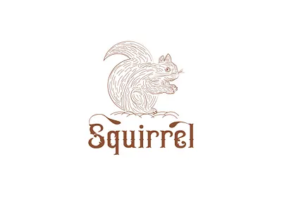 Squirrel Logo animal fruits logo vintage wild