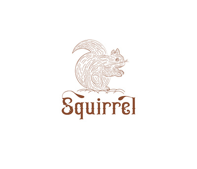 Squirrel Logo animal fruits logo vintage wild