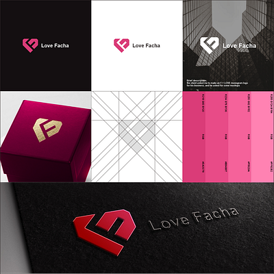 LOVE FACHA LOVE + F MONOGRAM app branding design fruit vector futuristic graphic design illustration logo ui ux vector