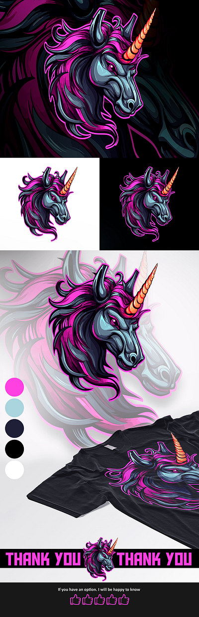 UNICORN Esports Logo Design Concept branding design esport gaming graphic design illustration logo mascot ui ux vector