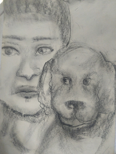 Sketch Portrait Duo #6 charcoal