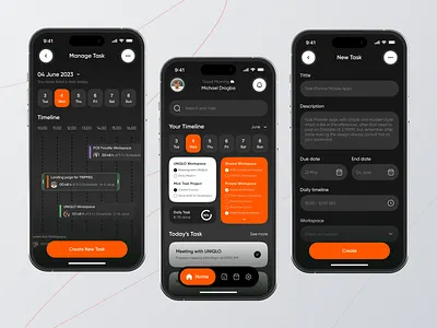TASKZ - Task Management Mobile App app dark kanban management mobile organize planner productivity project management task task management task manager task planner tasks team manager todo ui ux work list worklist
