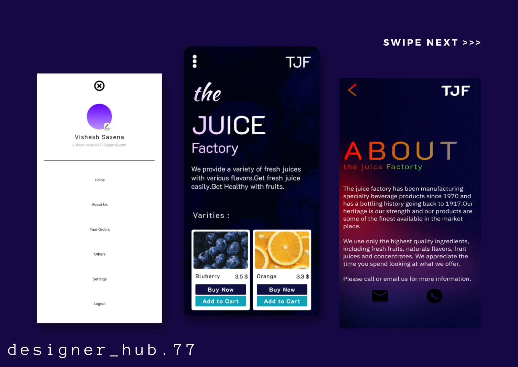 Fruit the juice factory app UI Design Figma by VISHESH SAXENA on Dribbble