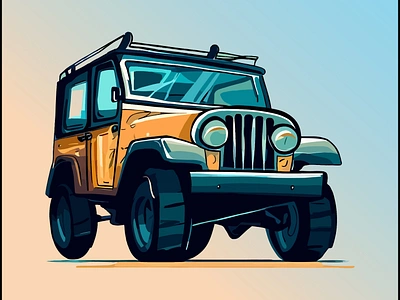 Vector Jeep Illustration Design art brand branding business car color company design graphic design green illustration jeep love tour ui ux vector vehicle web white