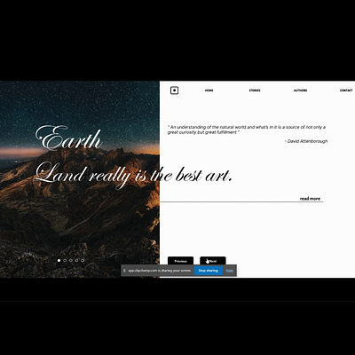 Blog page UI Design about #Quotes blog page design figam graphic design mountain nature space ui ux webdesign