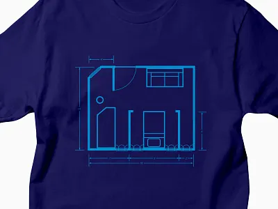 Elephant In The Room blueprint elephant in the room floor plan glenn jones glennz illustration illustrator tee threadless tshirt vector