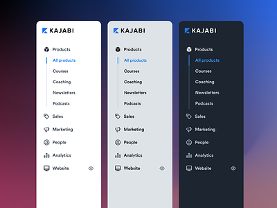 Kajabi global nav exploration 01 menu navigation sidebar ui wayfinding