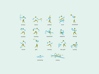 Augusta Sports Council - Sports Icons branding design graphic design iconography icons illustration vector