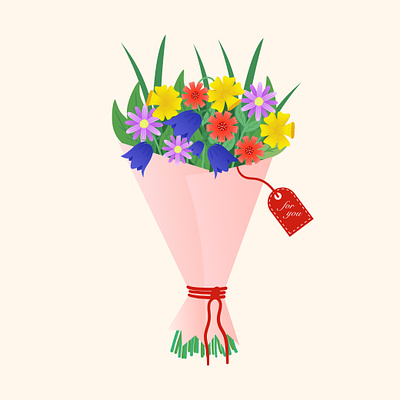Delicate bouquet of flowers love