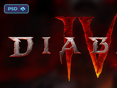 [DOWNLOAD] Diablo 4 - Fantasy Game Logo Psd Text Effect diablo 4 diablo text effect game gaming logo layer style logo psd psd template template text