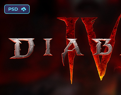 [DOWNLOAD] Diablo 4 - Fantasy Game Logo Psd Text Effect diablo 4 diablo text effect game gaming logo layer style logo psd psd template template text