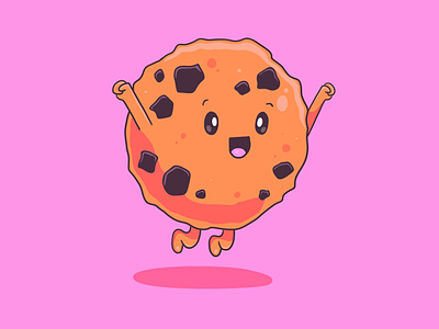 Happy Cookie character character design colorful cookie cute design doodle fun graphic design illustration ipad kawaii pink procreate sketch snack warm up