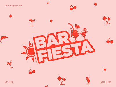 Colorful fun and creative logo design for bar cafe beachside branding café celebration cocktails colorful creative design dolphin festive fresh fun hospitality logo modern relaxation sunshine tropical typography vibrant