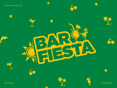 Modern fresh hospitality branding and visual identity bold branding colorful design festive fresh graphic design green illustration logo modern party pink red typography vector vibrant yellow