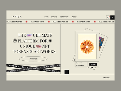 NFTLY. Website Design design figma illustration nft photo ui ux web design