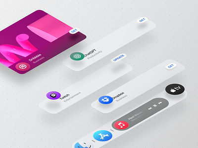 App Store - Vision Pro app apps appstore blur clean design desktop icons minimal mobile music os player pro store ui ux vision widget